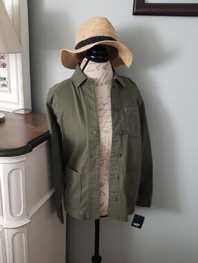 Lands' End Olive Green Military-Style Field Jacket